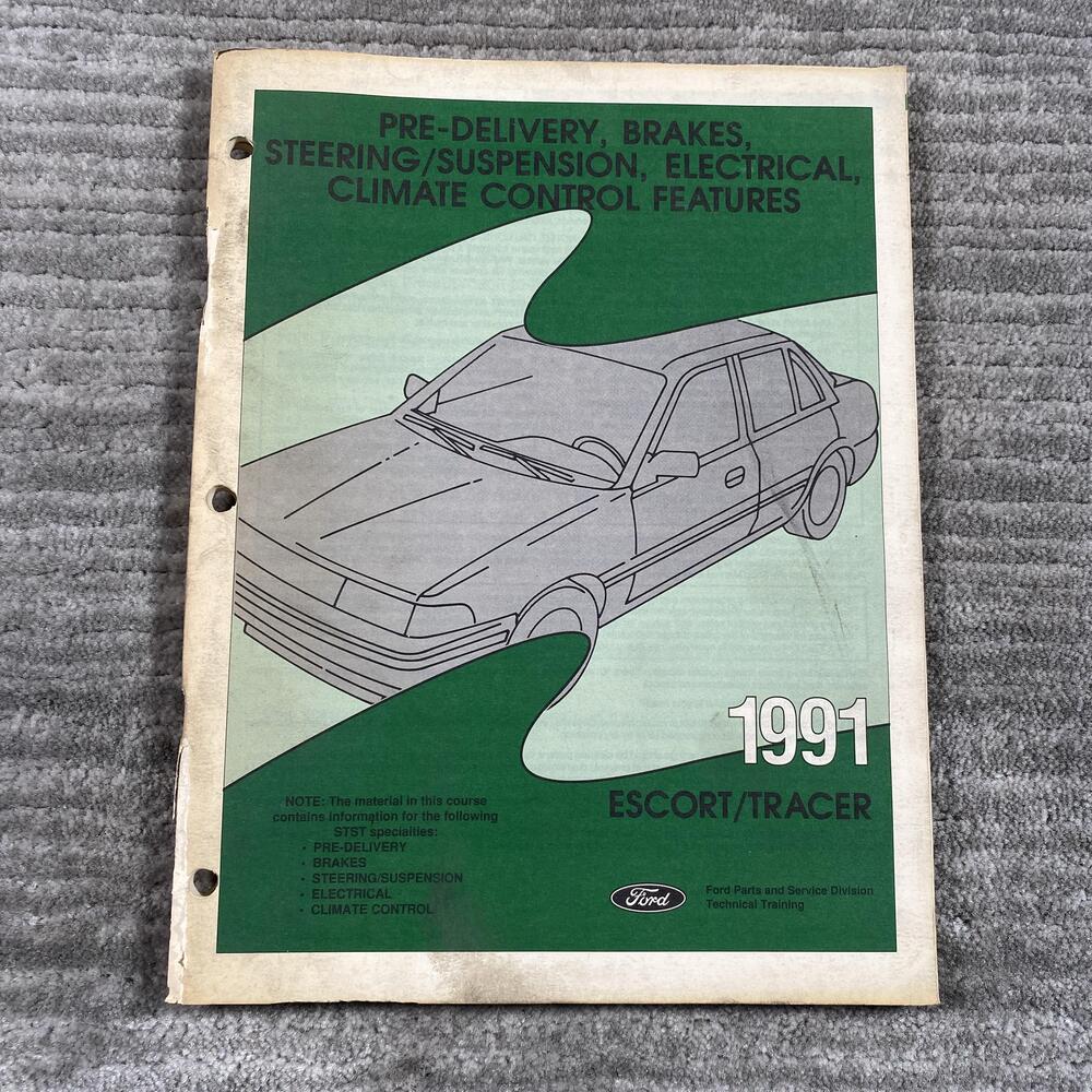 Vintage Ford 1991 Escort Tracer Predelivery Brakes Training Manual PB